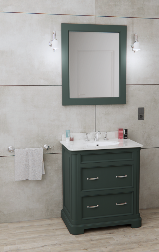 Meuble de salle de bains classique Regent 80 en vert obsidian