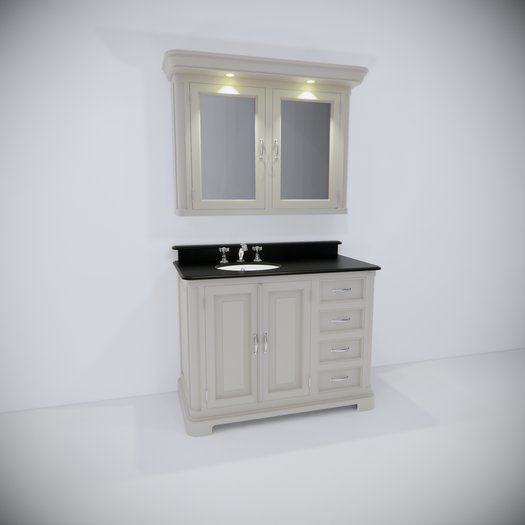 Regent 118 with a washbasin on the left and mirror cabinet for the stylish bathroom