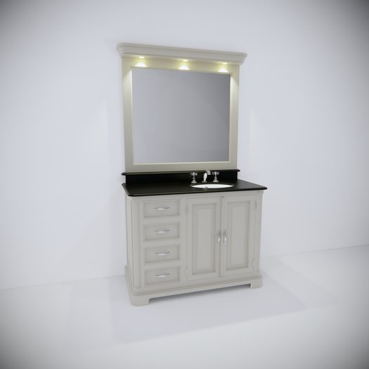 Stylish bathroom furniture Regent 118 with washbasin on the right