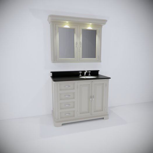 Unique bathroom with the elegant Regent 118 cm with mirror cabinet