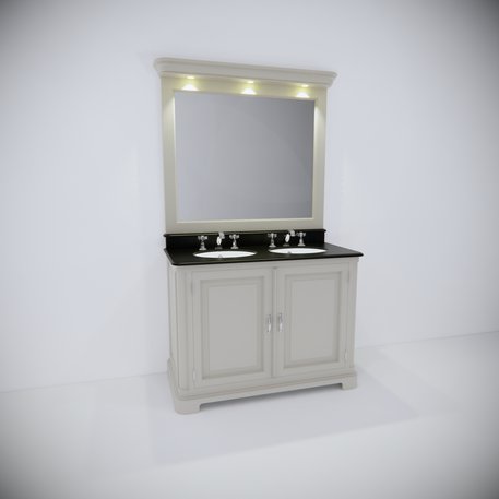 Regent 121 classic style vanity unit with 2 washbasins