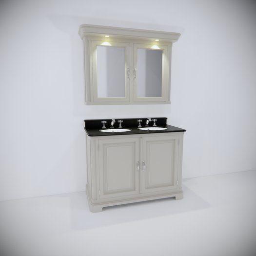 Regent 121 with 2 washbasins and a mirror cabinet in classic style