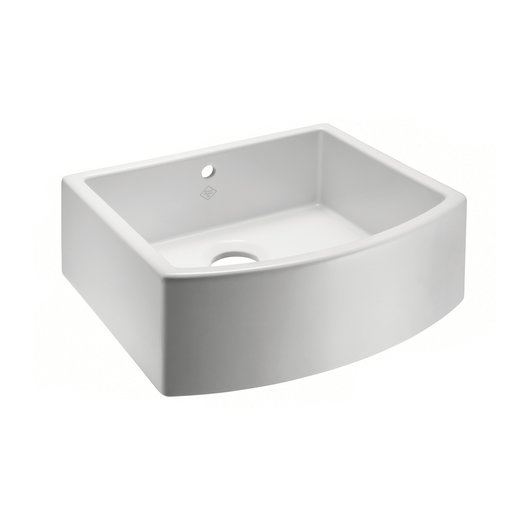 Waterside 600 kitchen sink with curved front