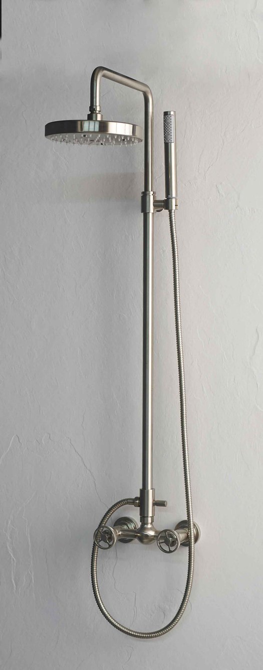 Arena shower ensemble in brushed nickel