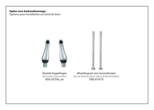 Options pour installation sur bord de bain 950.1401 & 950.2101