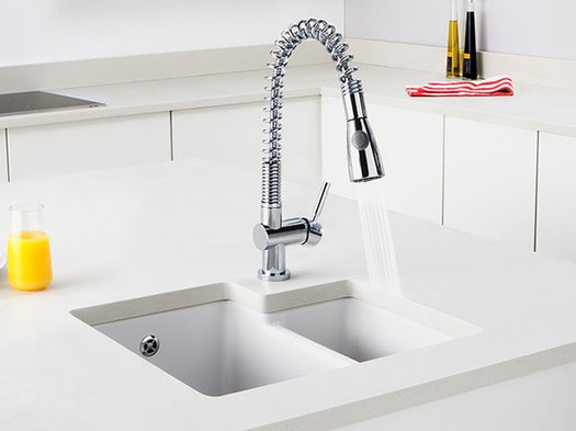 Brindle kitchen sink in a undermount arrangement