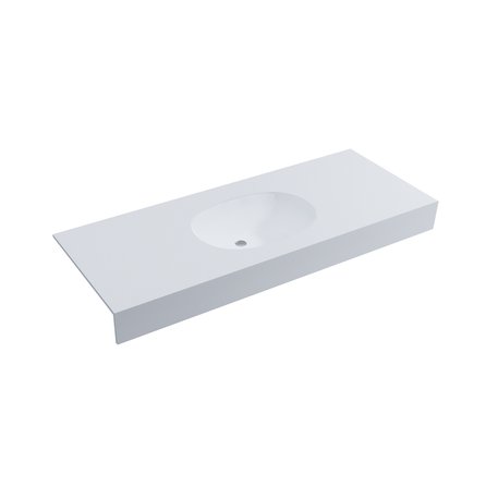 Tablette de lavabo en Solid Surface avec grand lavabo ovale