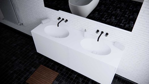 Tablette de lavabo Pure White 0880.02 dans la salle de bains design