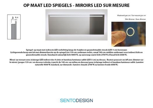 Information miroir LED sur mesure 115.TFD