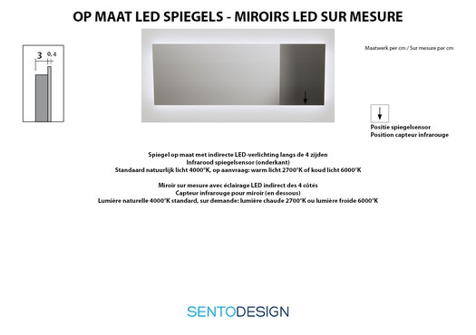 Information miroir LED sur mesure 115.TLD_W