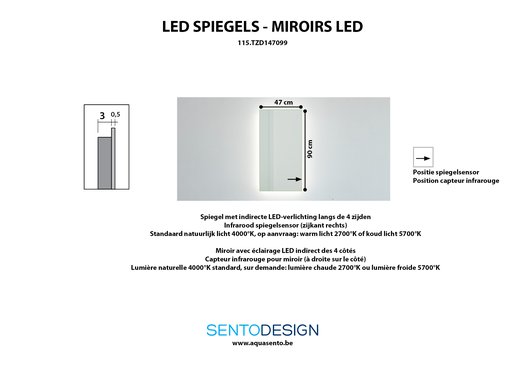 Information miroir Led 115.TZD147099