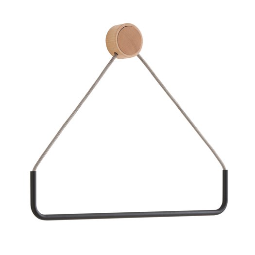 Ring handdoekhouder voor de badkamer van 41 cm in mat zwart