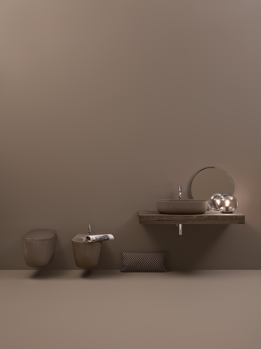 Hang WC en bidet, beschikbaar in diverse kleuren