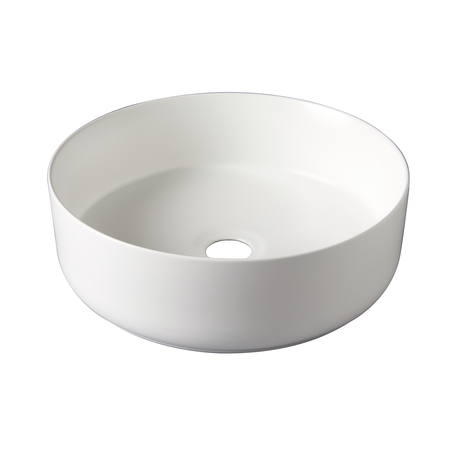 925.FVA07 Lavabo rond sur pied blanc mat