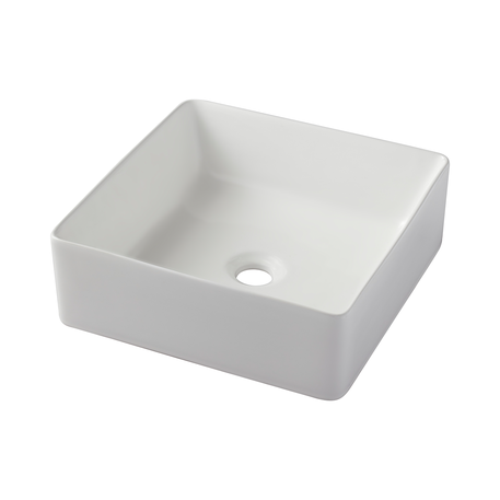 925.FVA21 Lavabo carré à poser en porcelaine blanc mat