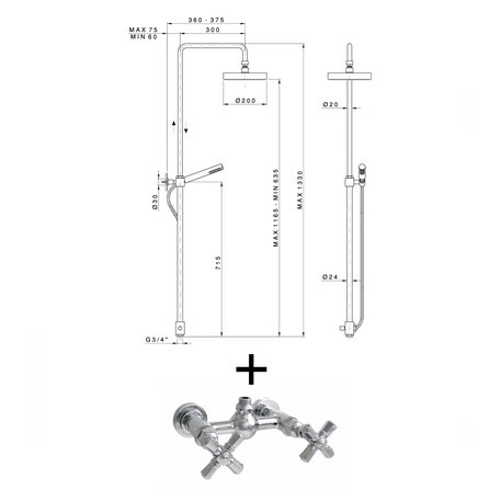 Ensemble de douche Agora 950.2325E.xx.xx