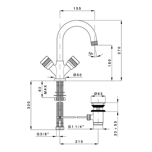 Robinet lavabo Khady 950.2436.21.xx