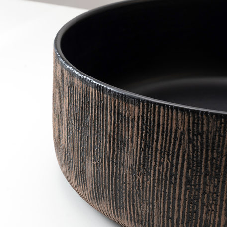 Abaco Crakled zwart waskom