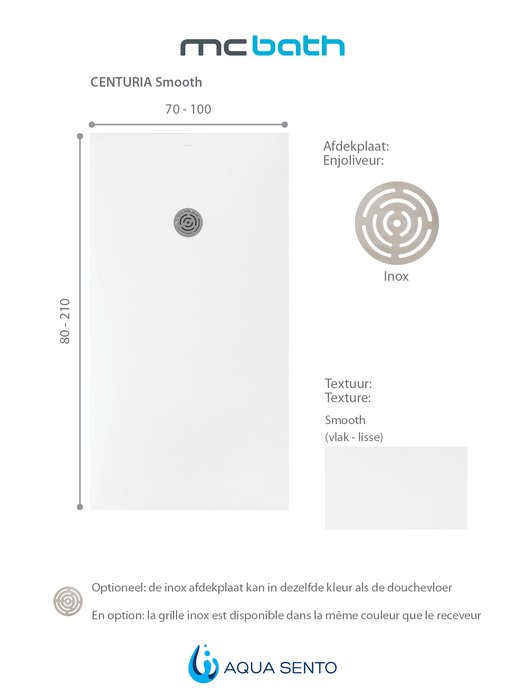Informatie Centuria Smooth douchevloer