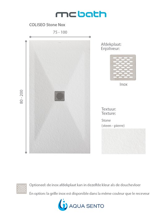 Information receveur de douche Coliseo Stone Nox