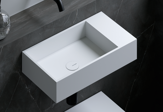 Lavabo design dans salle de bain contemporaine