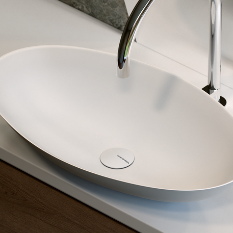 Lavabo design Elipse en blanc mat