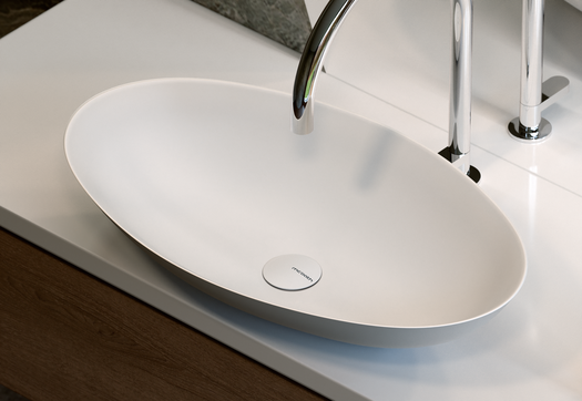 Elipse design lavabo in mat wit