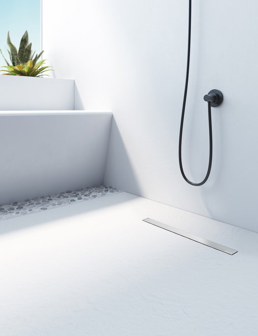 Receveur de douche design LinearDrain en matérial flexible