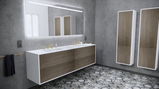 Meubles de salle de bain lounge dans une salle de bain design