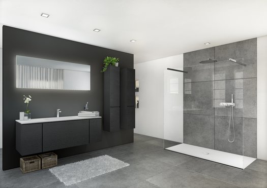 Salle de bains design avec receveur de douche Pure White XXL