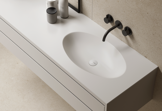 Le plan vasques Puzzle avec lavabo Y09 en surface solide