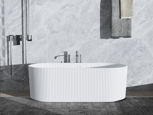 Baignoire libre avec extérieur nervuré pour la salle de bain design