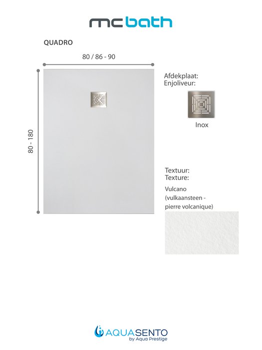 Information du receveur de douche Quadro