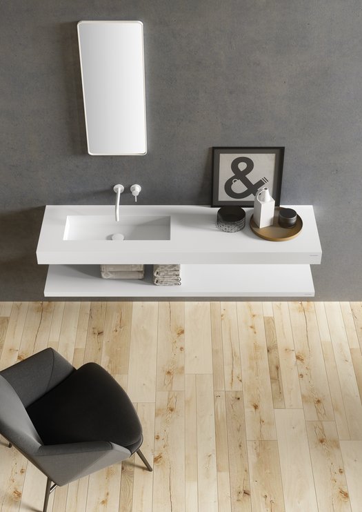 Plan vasque trendy Puzzle dans une salle de bains tendance