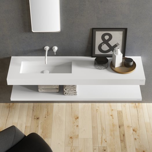 Tablette de lavabo avec lavabo Y05 pour salle de bain contemporaine