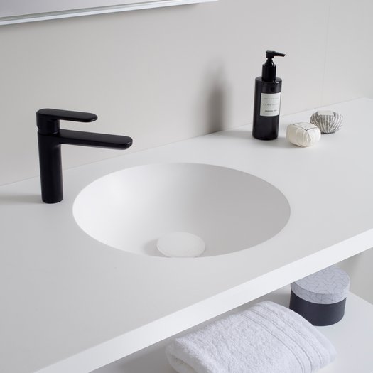 Tablette de lavabo avec vasque ronde élégante