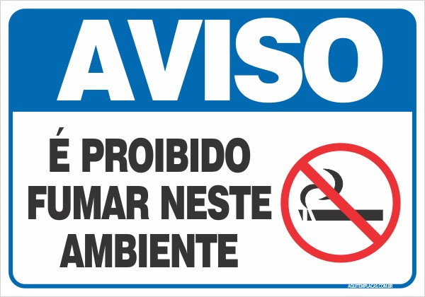 Placa proibido fumar neste ambiente