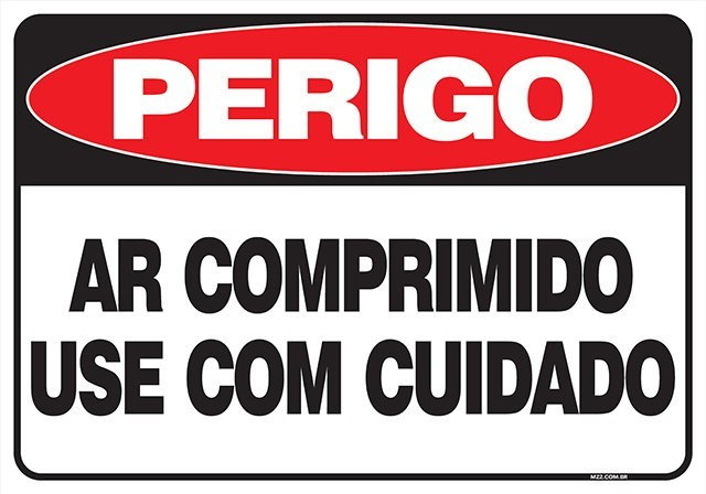 PLACA AR COMPRIMIDO USE COM CUIDADO