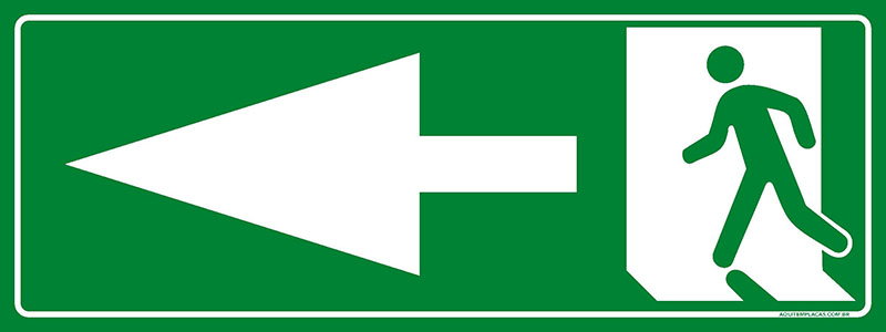 PLACA SAÍDA PARA ESQUERDA