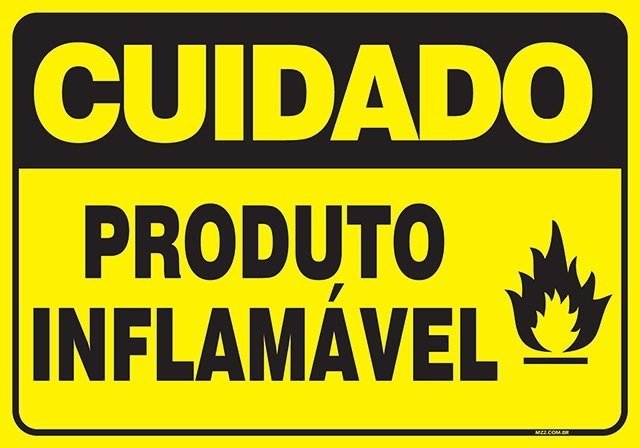 PLACA PRODUTO INFLAMÁVEL