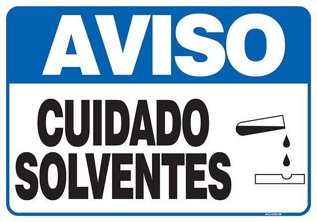 PLACA CUIDADO SOLVENTES