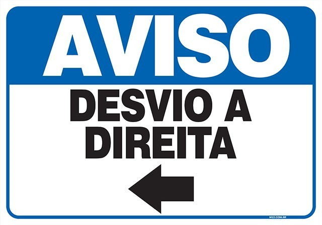PLACA DESVIO A ESQUERDA