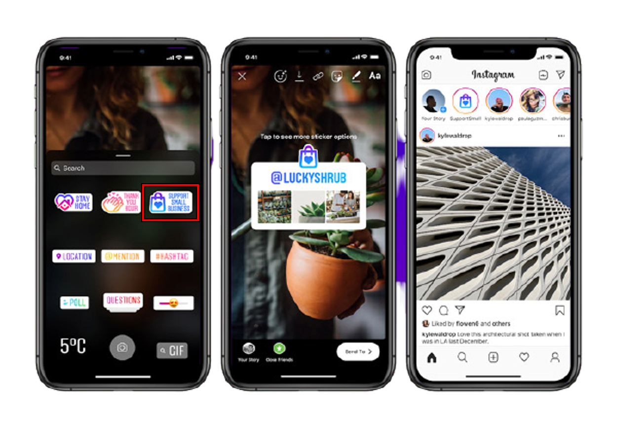 Make the most of your social media design- with Instagram Ads’ free ‘Support Small Business’ stickers 