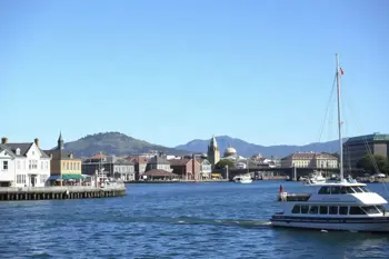 Hobart waterfront and Salamanca Place with Mount Wellington in the background