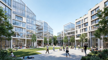 Modern university engineering campus with residential buildings and research facilities.