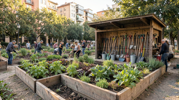 Programma di giardinaggio comunitario per orticoltura sostenibile con attrezzatura fornita: Analisi tecnica della gestione partecipata