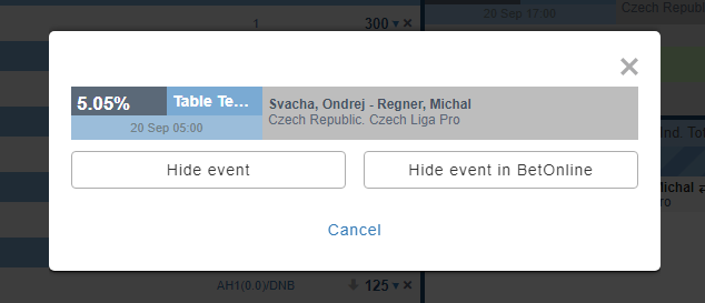Hide options