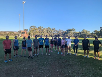 Runners participating in Adelaide Running Crew session