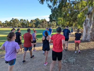 Adelaide Running Crew group run along the river