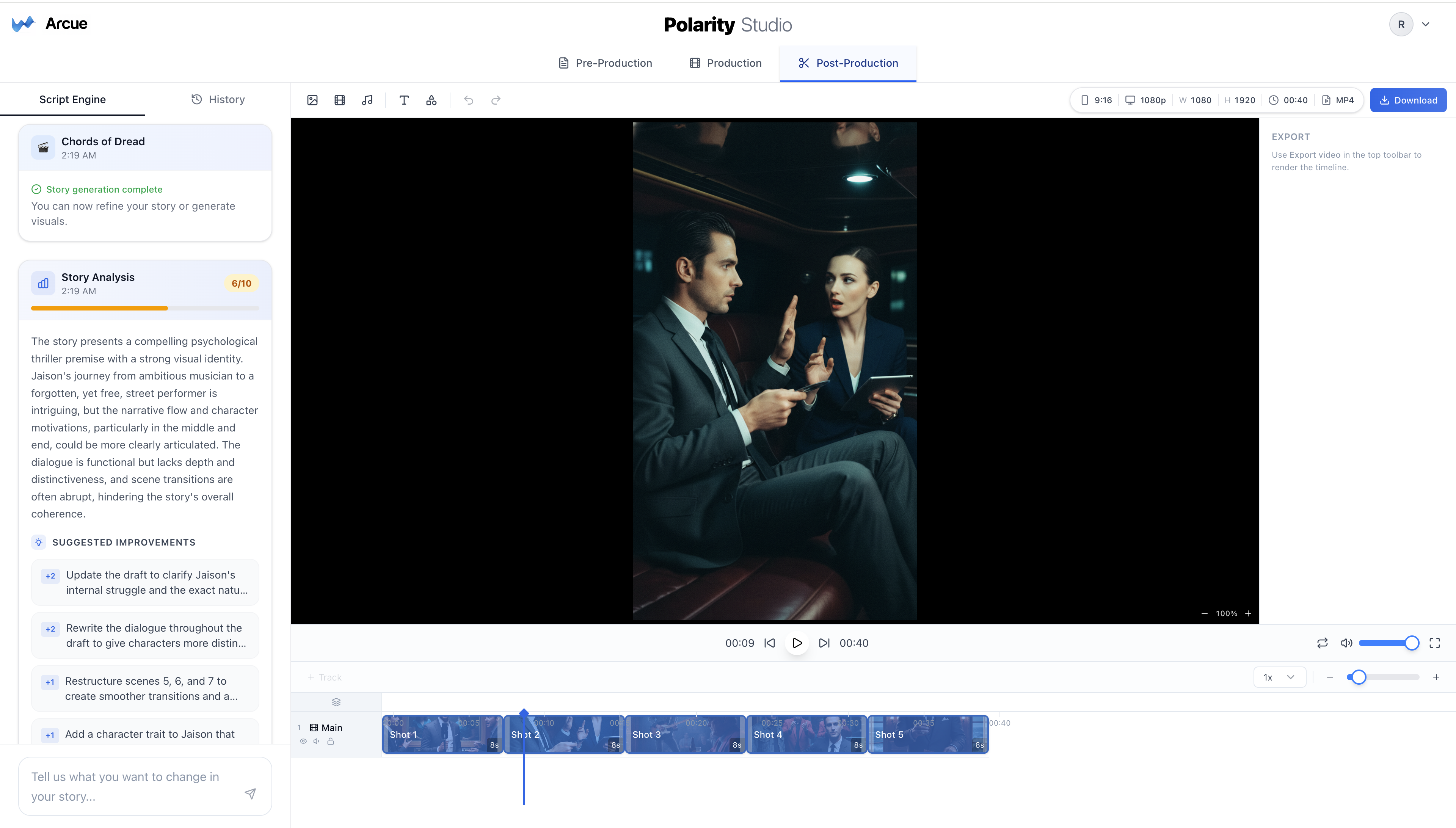 Post-production: editing and exporting the final cut